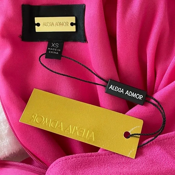 ππNWT ALEXIA ADMOR CAROLINA TIE-NECK CAP SLEEVE SHEATH MIDI DRESS Sz XSπππ - Picture 5 of 13